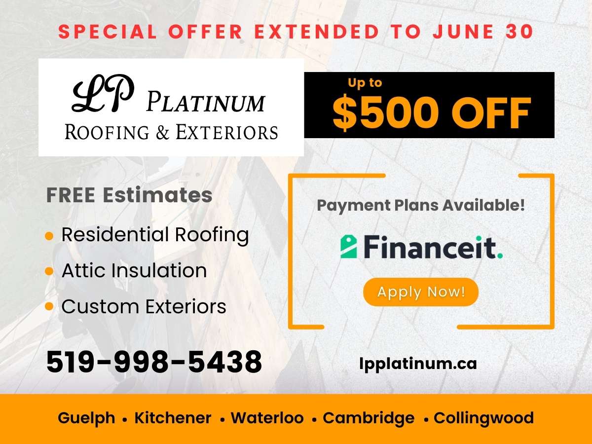 Contact LP Platinum Roofing & Exteriors to claim $500 OFF residential roofing, home insulation and custom home exteriors services.